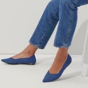 Rothy's Point Toe Ballet Flats Size 8 Blue